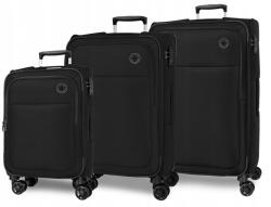 MOVOM Atlanta Black, Luxus textil utazóbőrönd készlet (5318421)