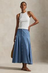 Ralph Lauren pamut szoknya maxi, harang alakú, 211A87465 - kék 32