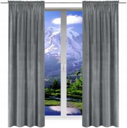 NOW-ART Kész bársony függöny 140x240 szalagon nappaliba, erkélyre Függöny Szett (5903682210864)