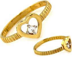 Lovrin Arany gyűrű 585 finom szívvel és egy cirkónia kővel 14-es méret 14k