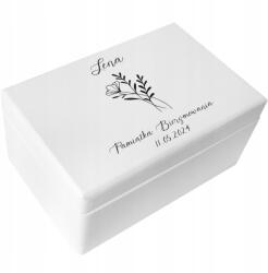 Creative Deco Fehér, személyre szabott doboz bibliákhoz, ajándék, elsőáldozási emlék, 30x20x14 cm (JANCDSD130BCUSTOMCOMCONFFLOWERMINFBM-W)