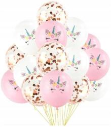  Konfetti lufballon szett születésnapra, 15 db-os, unikornis - allegro - 245 Ft