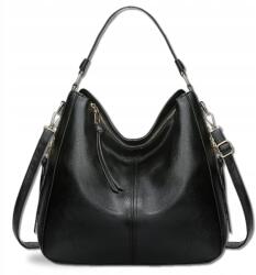 EdiBazzar Női Bőr Kézitáska Fekete Városi Tágas Nagy Vállpánttal 2 az 1-ben A4-es (5905884049013)