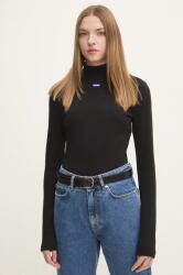 HUGO Blue hosszú ujjú női, félgarbó nyakú, fekete, 50525318 - fekete M
