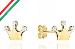 Lovrin Arany fülbevaló 585 korona két színben 0, 88g stekkeres modern minta 14k (Lovrin 72446)