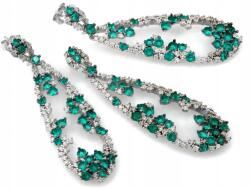 Lovrin Exkluzív 925-ös finomságú ezüst szett zöld cirkóniákkal, súlya 10, 58g (Lovrin)