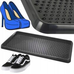 BranQ Lábtörlő Alátét Műanyag Szőnyeg Cipőkhöz Nagy Fekete 38 x 78 CM (1505)