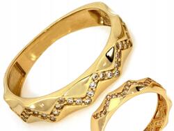 Lovrin Arany gyűrű 585 fehér cirkónia kövekkel, karika modell, 14 karátos, ajándékba (58642173)