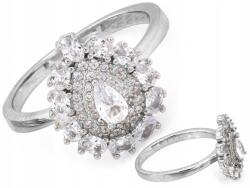 Lovrin Ezüst gyűrű cirkóniával, csepp alakú, 925-ös fehér mandula r17, csepp 3.16g