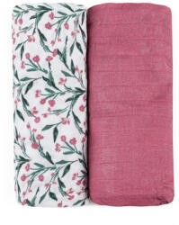  P&M Bambusz muszlin 2db-os kifogó szett 120×120 cm - Pink Meadow