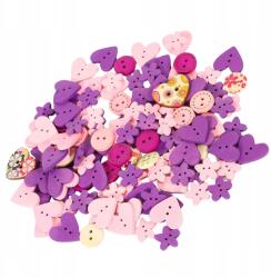 Gombok 100 db fa gomb mix készlet ruhagombokhoz díszítő színes (5905884088593)