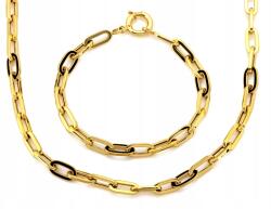 Lovrin Arany szett 585-ös finomságú, fekete zománcos szemes karkötő és nyaklánc, divatos (Lovrin)