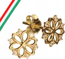 Lovrin Arany fülbevaló 585 virágos cirkónia kövekkel 0, 90g modern design 14k divatos (Lovrin 74040)