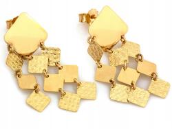 Lovrin Arany fülbevaló 585 14k hosszú, négyzetekkel, 4.76g, elegáns ékszer (60978921)