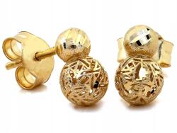 Lovrin Fülbevaló áttört mintás arany 585 14k 1.12g csillogó két golyó a stifthez divatos (45934350)