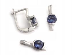 Lovrin 925-ös ezüst szett kék köves fülbevalóval és medállal ajándéknak is kiváló (Lovrin)