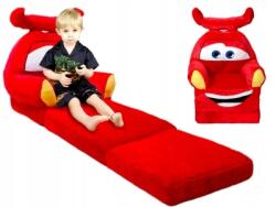 Materace Z Gór Piros plüss fotel autóba, cikcakk mintával (Leżanka)