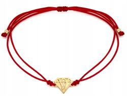 Lovrin Arany karkötő 585 14k gyémánttal piros zsinóron 0.55g nőknek