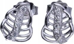 Lovrin 925-ös ezüst fülbevaló levelek cirkóniával 1, 40g női ezüst látványos (Lovrin 48018)