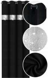 NOW-ART Sima függöny cirkóniákkal 145x240 klasszikus függöny nappaliba karikákkal (Zasłona gładka klasyczna 240 z cyrkoniami)