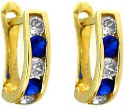 Lovrin Arany gyermek fülbevaló 585-ös finomságú cirkónia kövekkel, modern mintával, kislányoknak (Jubiler Lovrin)