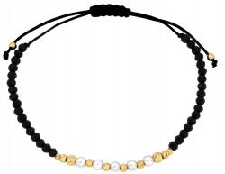 Lovrin Arany karkötő 585 fekete zsinóron, fehér gyöngyökkel 14kt (62638430)