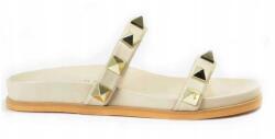 Badura Női bőr papucs, fehér, díszes, 37-es méret (5306-69-1475 40)