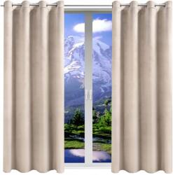 NOW-ART Welúr függöny szett, 140x240 cm, ringlis, egyszínű, Velvet (Zasłona welurowa na kółkach szara 240b)