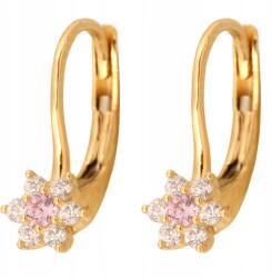 Lovrin Arany fülbevaló 585 Cirkónia Virágokkal 1, 55g modern design nőknek (LOVRIN 63657)