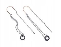 Lovrin 925-ös ezüst fülbevaló fekete hatszöggel, 1, 66g divatos design ajándékba (Lovrin 46128)