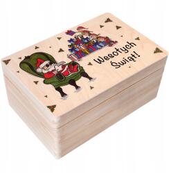 Creative Deco Karácsonyi doboz gravírozott üdvözlettel ajándék Karácsony 30x20x14 cm (CUSTO0602)
