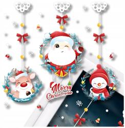  Karácsonyi ablak matrica szett ablak ünnep színes figurák dekoráció (Zestaw Świątecznych Naklejek na szybę okno)