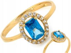 Lovrin Arany gyűrű 585 markíza kék kővel, elegáns, látványos r13 (Lovrin)