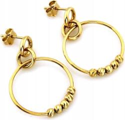 Lovrin Arany fülbevaló 375 karátos karika gömbökkel, divatos ajándék stiftes zárral