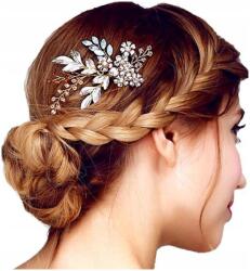 EdiBazzar Arany Hajdísz Fésű Virágokkal Esküvőre (N21)