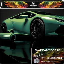  Színes Ppf Fólia Phoenix Protect - Autó Színváltoztató Fólia - Rainbow Emerald (Szivárvány Smaragd) (Folia PPF Rainbow Emerald 152cmx16m)