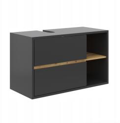 Vicco Mosdószekrény 2 fiókkal és 2 nyitott polccal, fekete (MOBEL 5584 Nowoczesna Stylowa Szeroka)