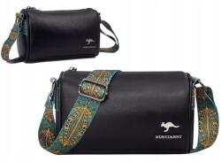 EdiBazzar Elegáns, közepes méretű fekete bőr postás táska női oldaltáska (Elegancka średnia czarna skórzana)