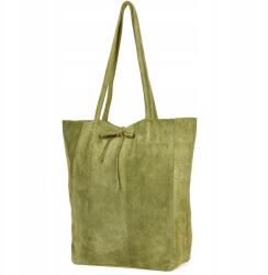 Beltimore Olasz bőr kézitáska Női táska velúr bőr klasszikus shopper (W18olive)