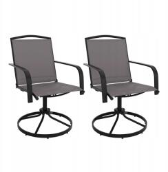 Costway Kerti Szék Forgószék Kertbe Erkélyre Teraszra 2 Darab (NP12157GR-2 ergonomiczne podlokietniki)