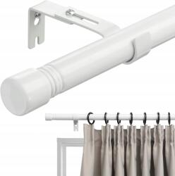  Fehér Állítható Függönykarnis 76-198 cm Dekoratív Gombokkal, 25 mm Átmérő (B0BQBTK9T6)