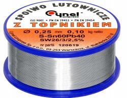 Cynel Forrasztó ón 0, 25mm 100g Cynel forrasztóanyag elektronikai felhasználásra Sn60Pb40 (Cyna Do Lutowania)