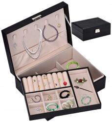 EdiBazzar Nagy Ékszerrendszerező Doboz Ékszeresláda Fekete Tágas Tároló (5905884089989)