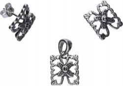 Lovrin 925-ös ezüst ékszerszett markazitokkal díszítve, fülbevalóval és medállal (Lovrin 54492)