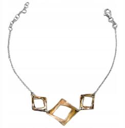 Lovrin Ezüst 925 karkötő aranyozással és geometriai medállal ajándékba (Lovrin108134)