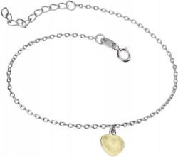 Lovrin Ezüst, aranyozott 925-ös karkötő 3D szívvel, 1, 27g, modern divatos design (Lovrin 49739)