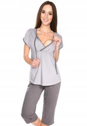  Kismama és szoptatós pizsama M77 szürke S