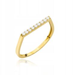 Lovrin Arany 585 gyűrű fehér cirkóniákkal, modern design ajándékba, 14 karátos (Lovrin)