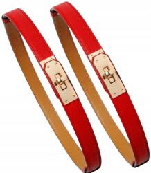EdiBazzar Öv állítható Női keskeny arany csat piros bőr divatos bőr (5905884069011)