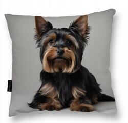  York Shire Terrier Kutyapárna 40x40 ajándék masnis alvópárna puha (Poduszka york z yorkiem czarnym do spania)